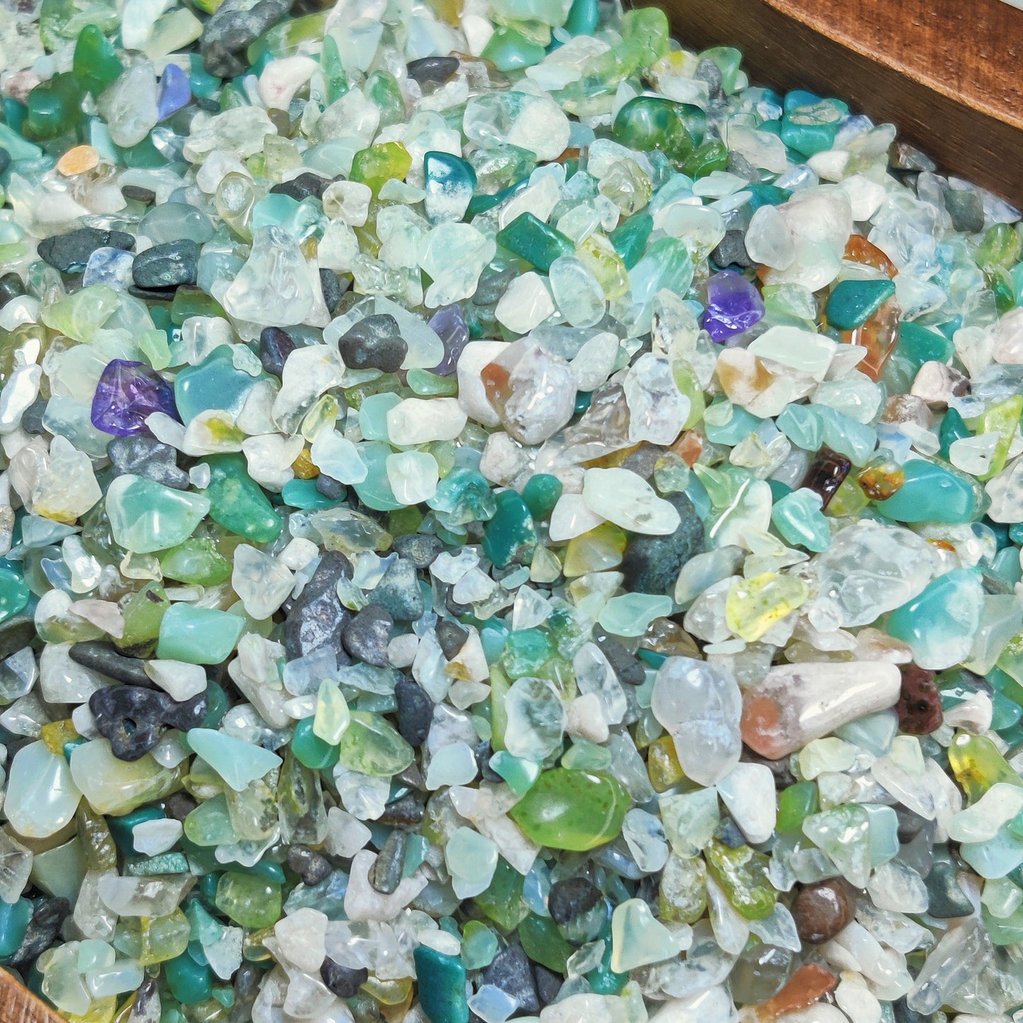 Green flower agate gravel