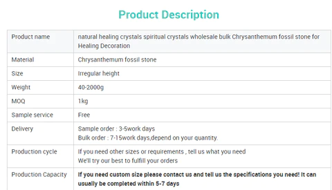 natural healing crystals spiritual crystals wholesale bulk Chrysanthemum fossil stone for Healing Decoration