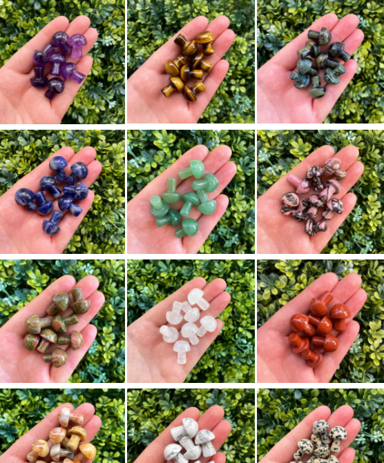 Wholesale small natural all kinds of gemstone crystal mushrooms for home decoration and kids